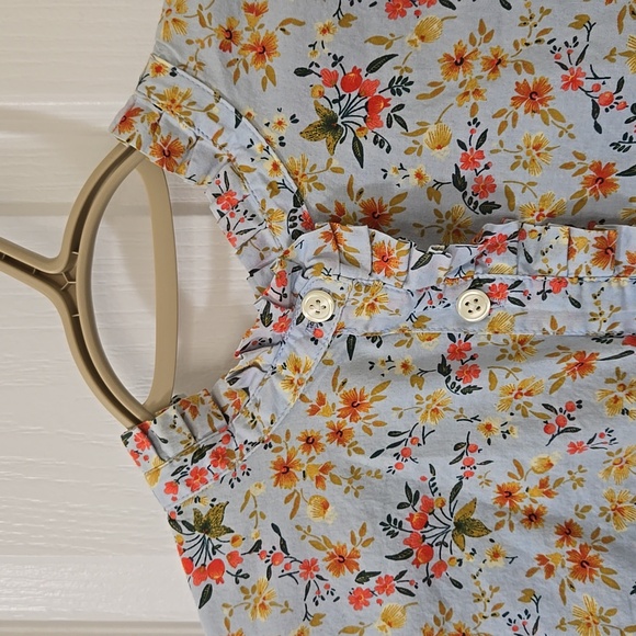 J Crew Mercantile Floral Ruffled long sleeve dress shirt size small - Picture 2 of 6